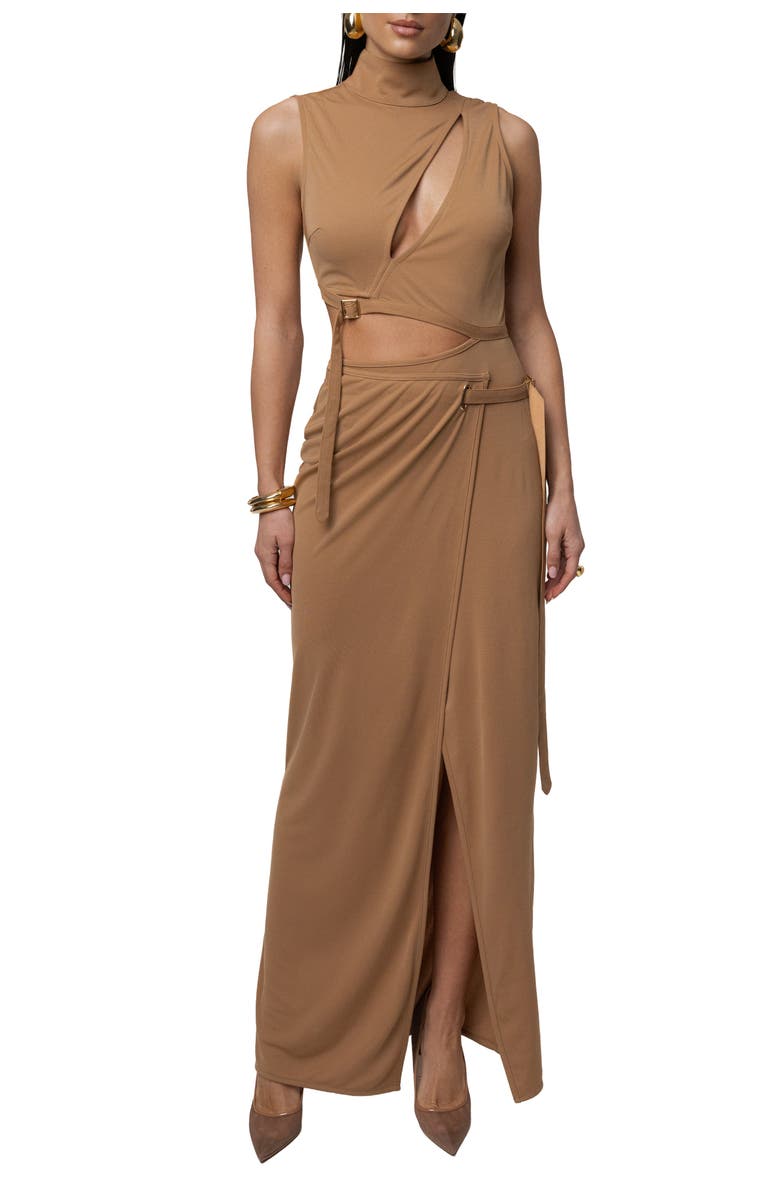 JLUXLABEL Behind The Scenes Dress, Alternate, color, Tan