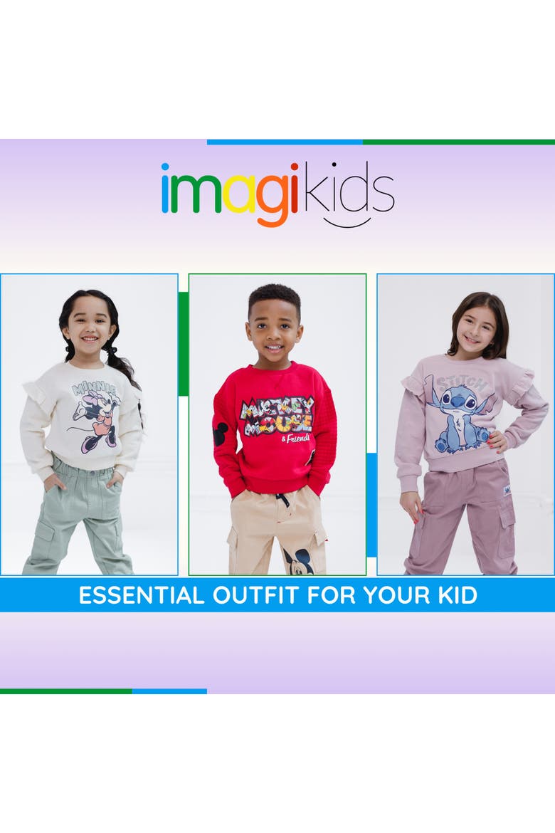 Mickey Mouse Fleece Sweatshirt and Pants Set, Alternate, color, Mickey Red Khaki