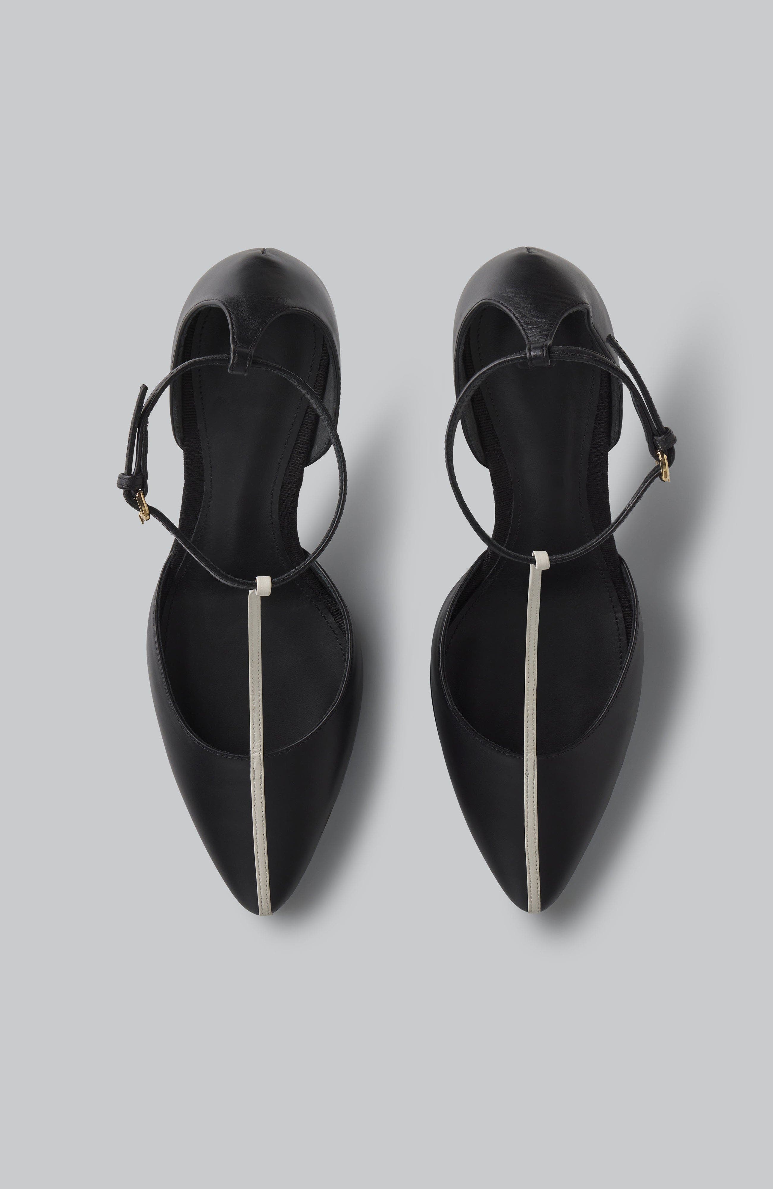 CO T-Strap D'orsay Heel in Leather, Alternate, color, 