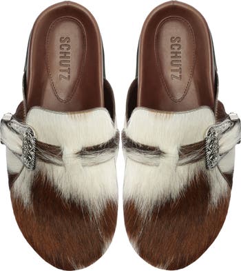 Grace Buckle Genuine Calf Hair Clog