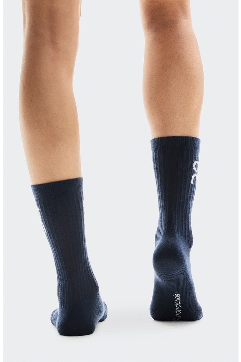 Logo Organic Cotton Crew Socks, Alternate, color, NAVY