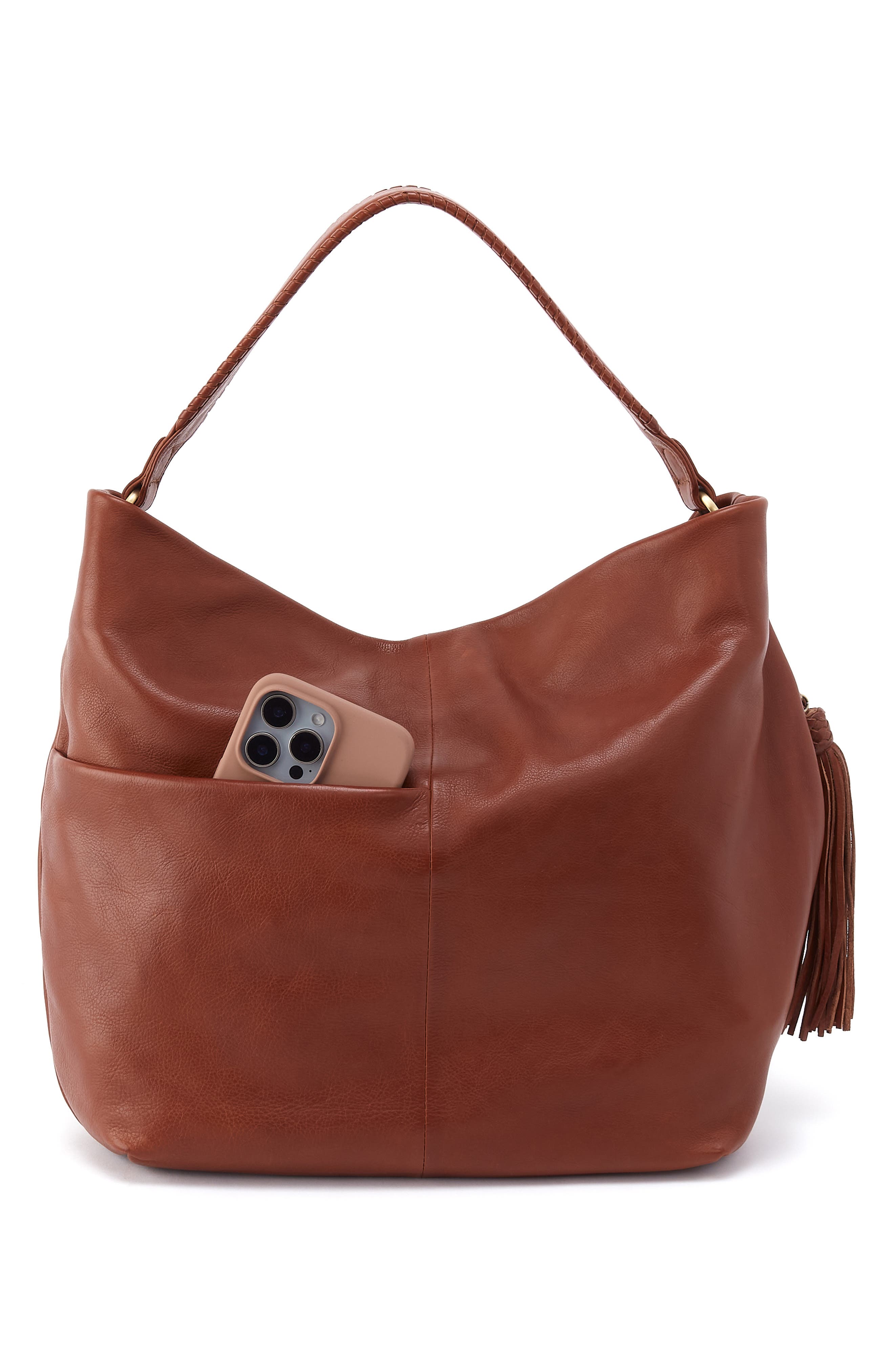 Harley Leather Hobo, Alternate, color, KINDLING BROWN