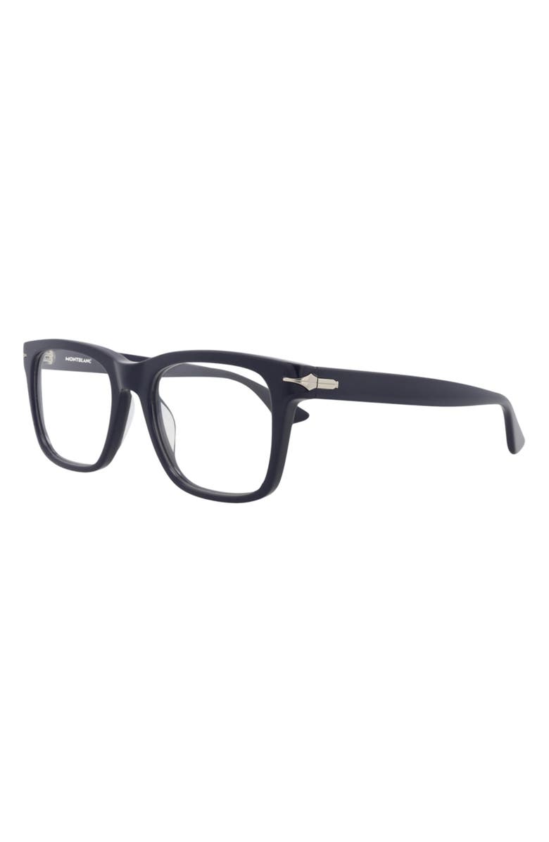 Montblanc 54mm Square Optical Glasses, Alternate, color, Blue Transparent