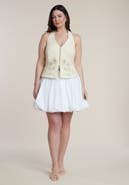 ELOQUII Striped Bubble Mini Skirt