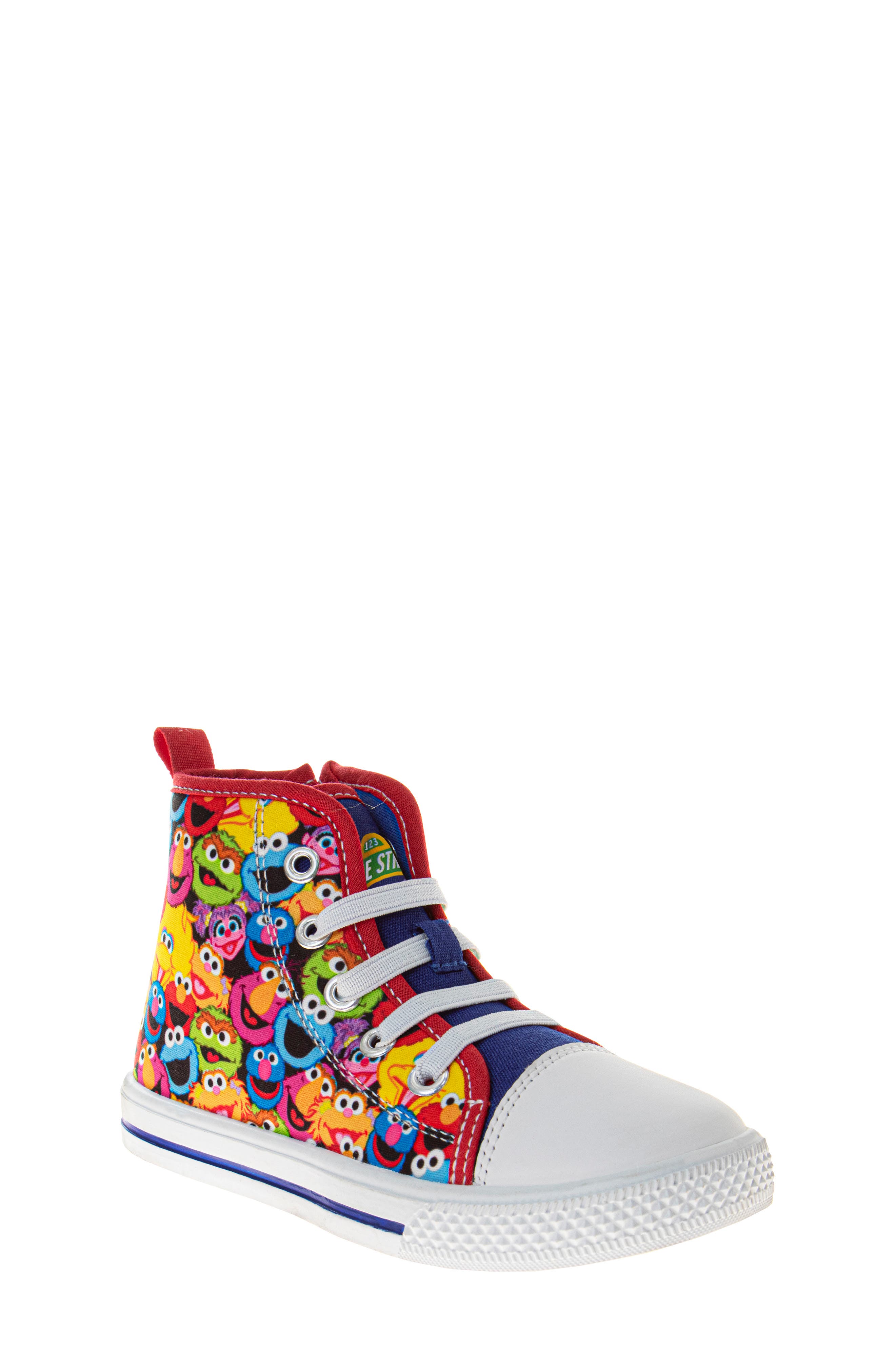 x Sesame Street® Kids' All Your Friends High Top Sneaker, Main, color, RED MULTI