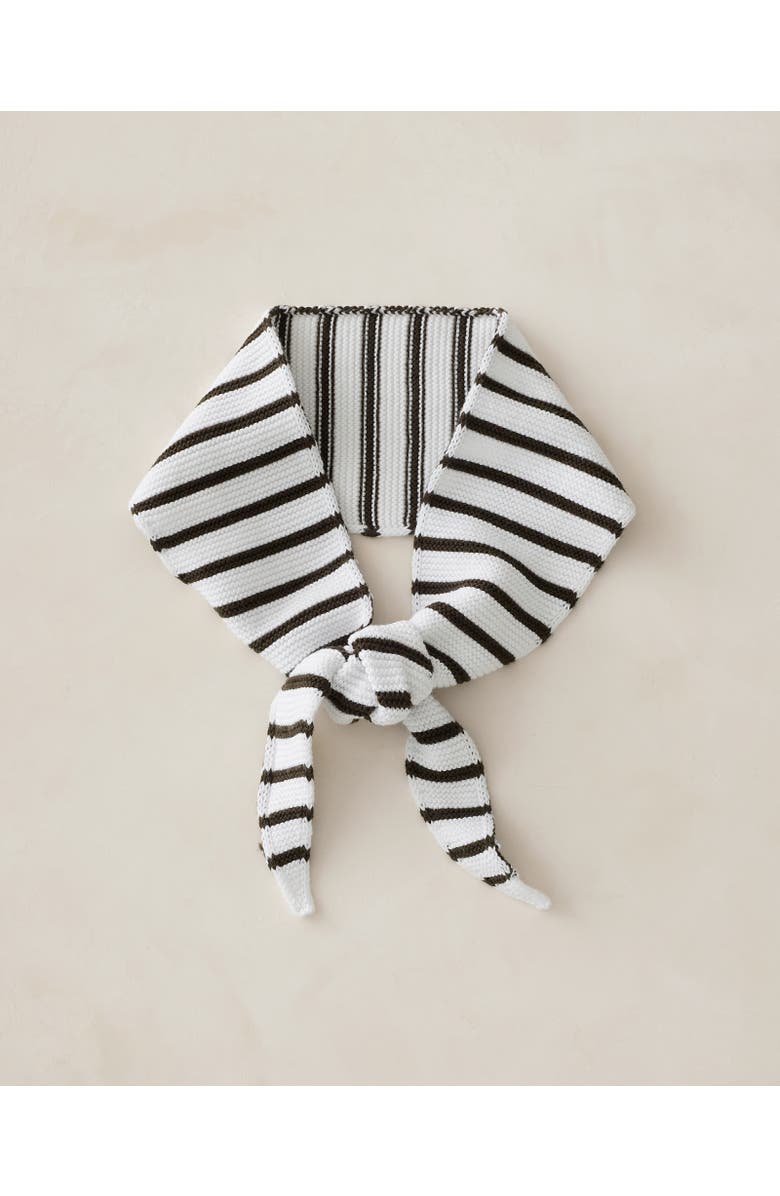 Haven Well Within Cotton Knit Stripe Slim Neckerchief, Main, color, White/Coffee Bean