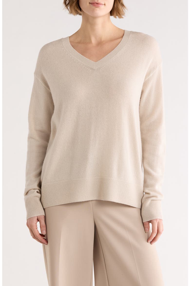 Boxy Wool & Cashmere Blend Sweater, Main, color, SILVER GREY