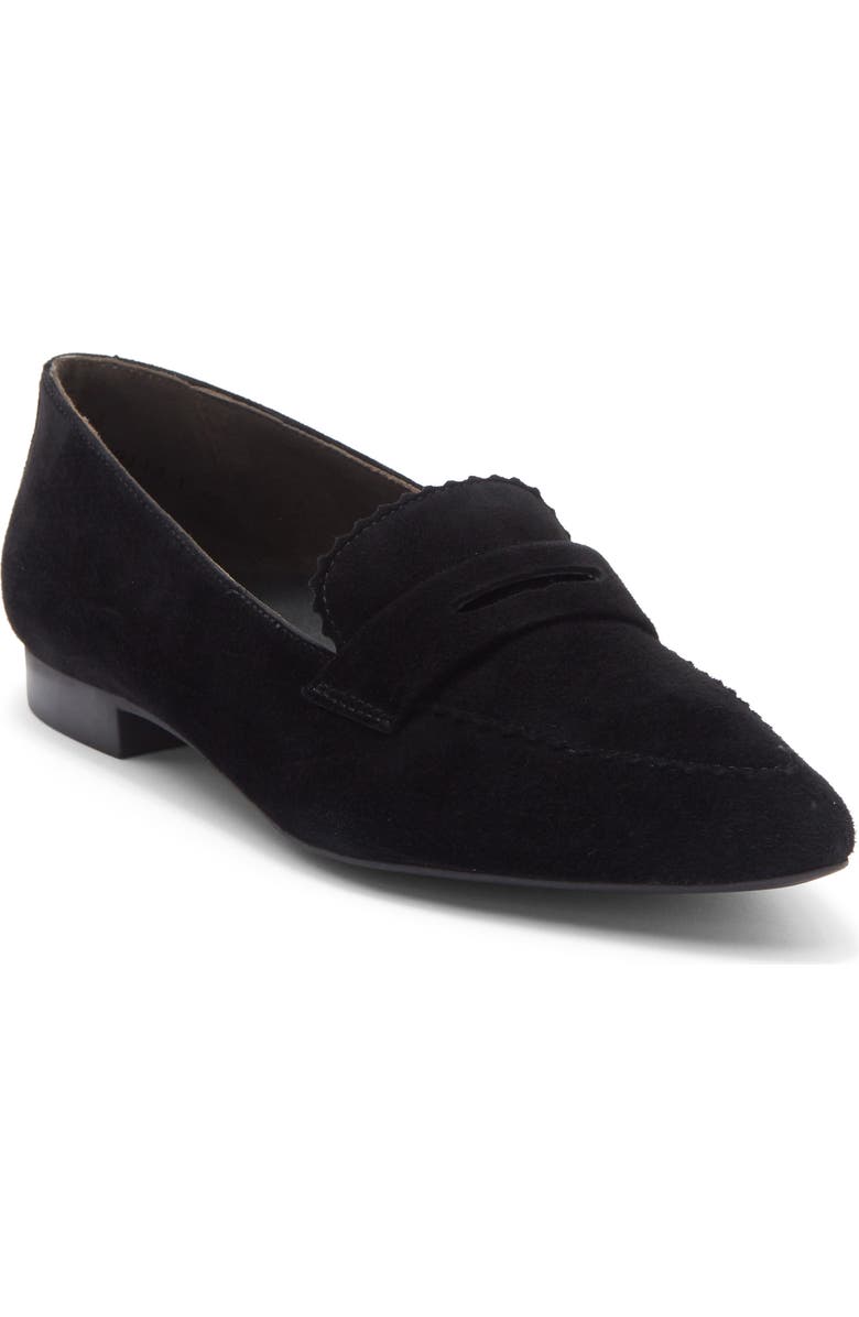 Paul Green Penny Loafer, Main, color, Black Suede