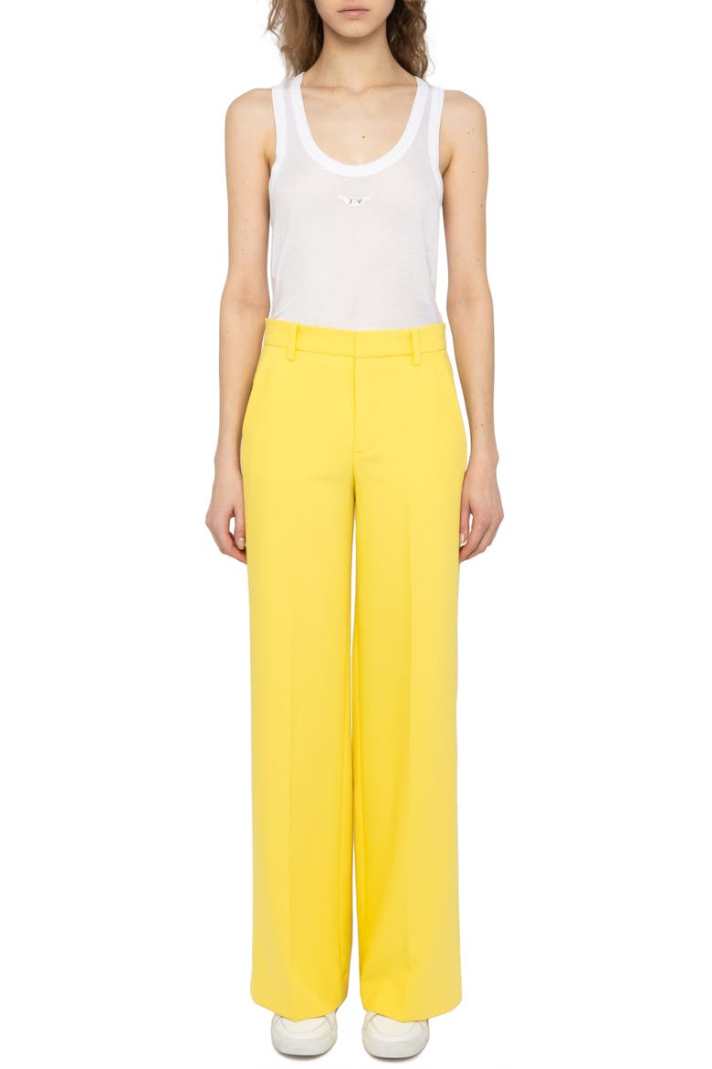 Wide Leg Pants, Alternate, color, BANANA
