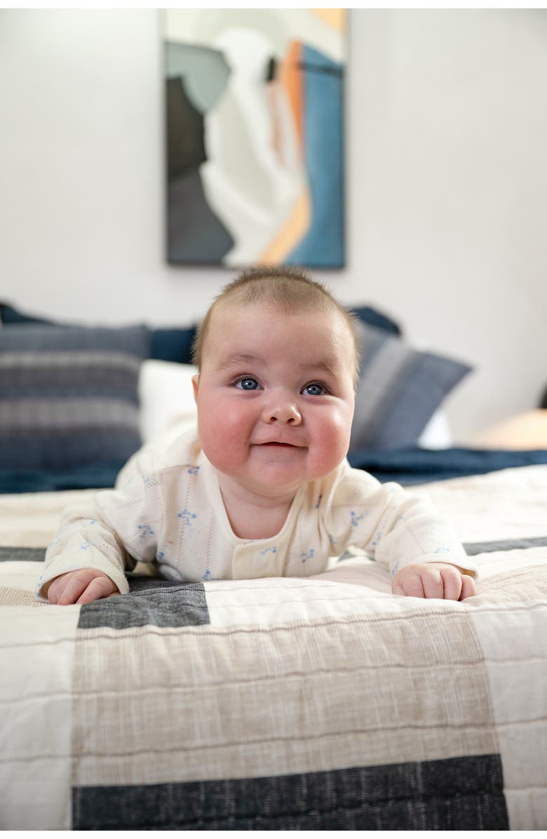 Magnetic Me Airplanes Organic Cotton Pointelle Footie, Alternate, color, Off White