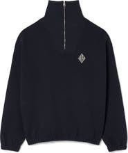 Lacoste Cotton Blend Piqué Knit Quarter Zip Pullover