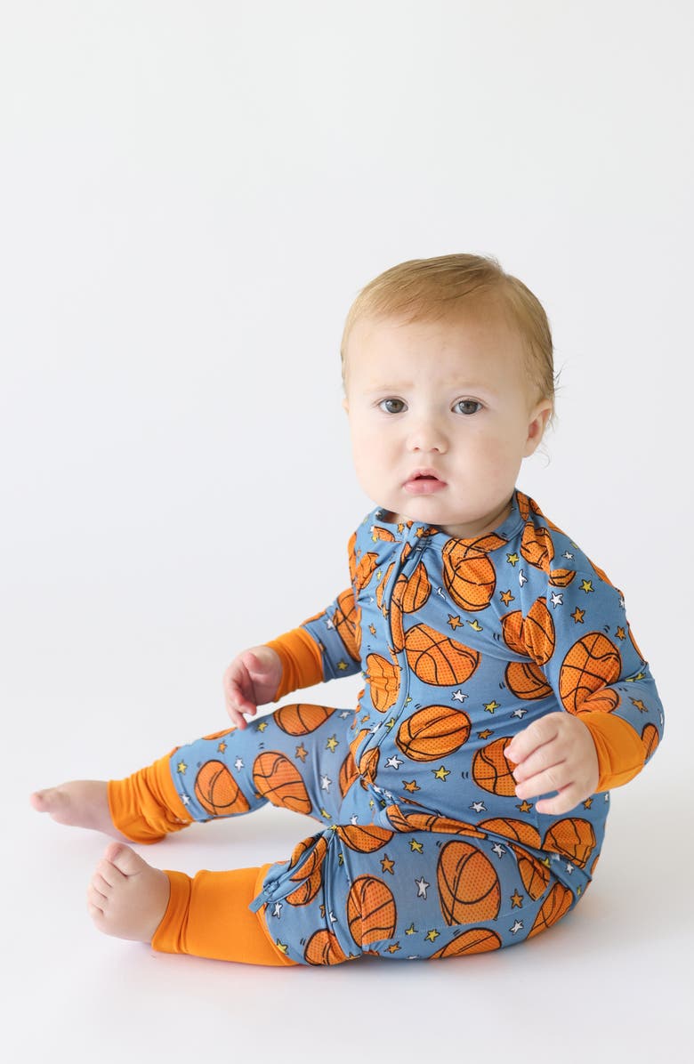 Posh Peanut Slam Dunk Fitted Convertible One-Piece Pajamas, Alternate, color, 