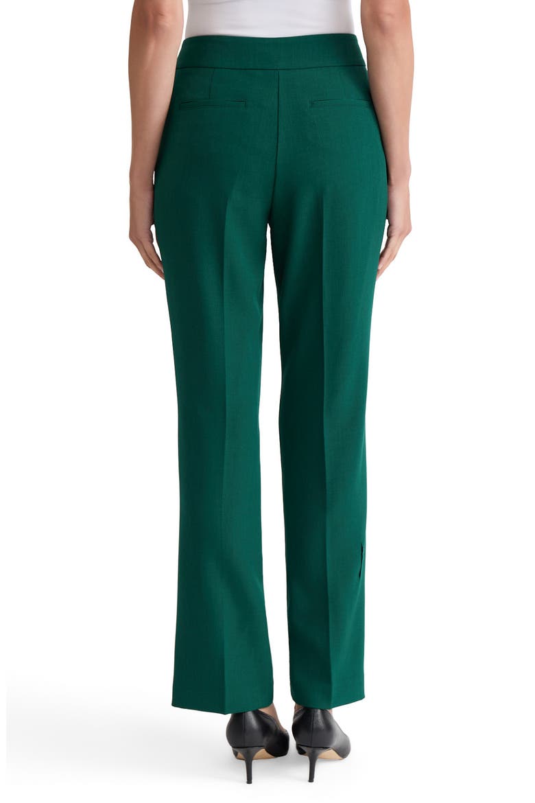 Flat Front Straight Leg Trousers, Alternate, color, EVERGREEN