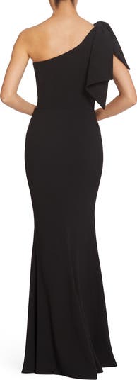 Georgina One-Shoulder Crepe Gown