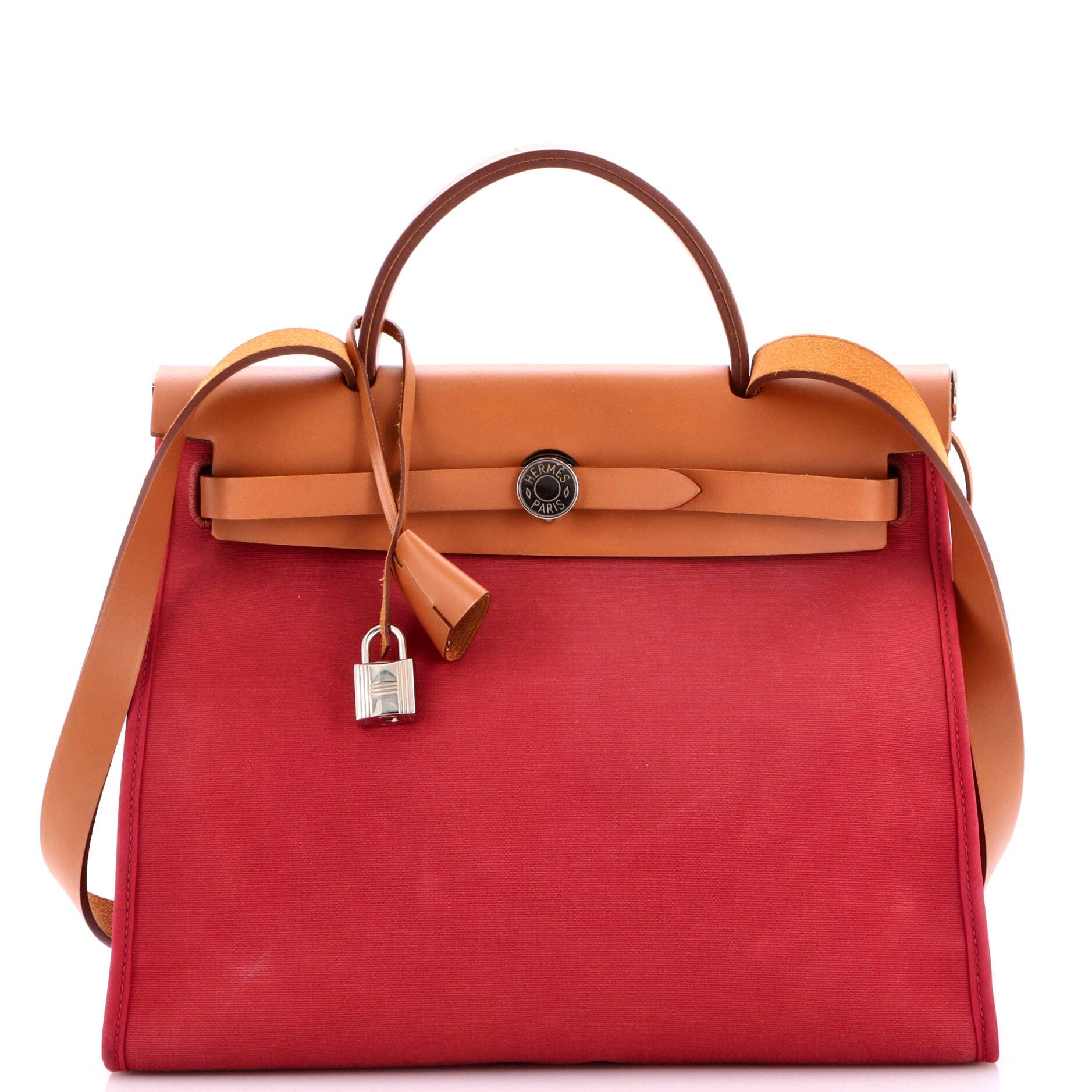 Herbag Zip Leather and Toile 31, Main, color, Red