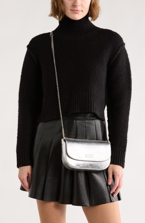 Kate Spade New York Krista Metallic Chain Flap Crossbody Bag In Silver