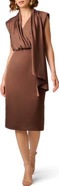 Aidan Mattox Satin Midi Dress