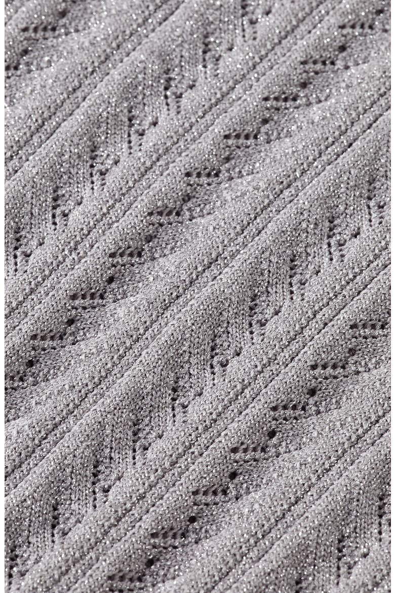 Metallic Pointelle Sleeveless Turtleneck Sweater, Alternate, color, SILVER