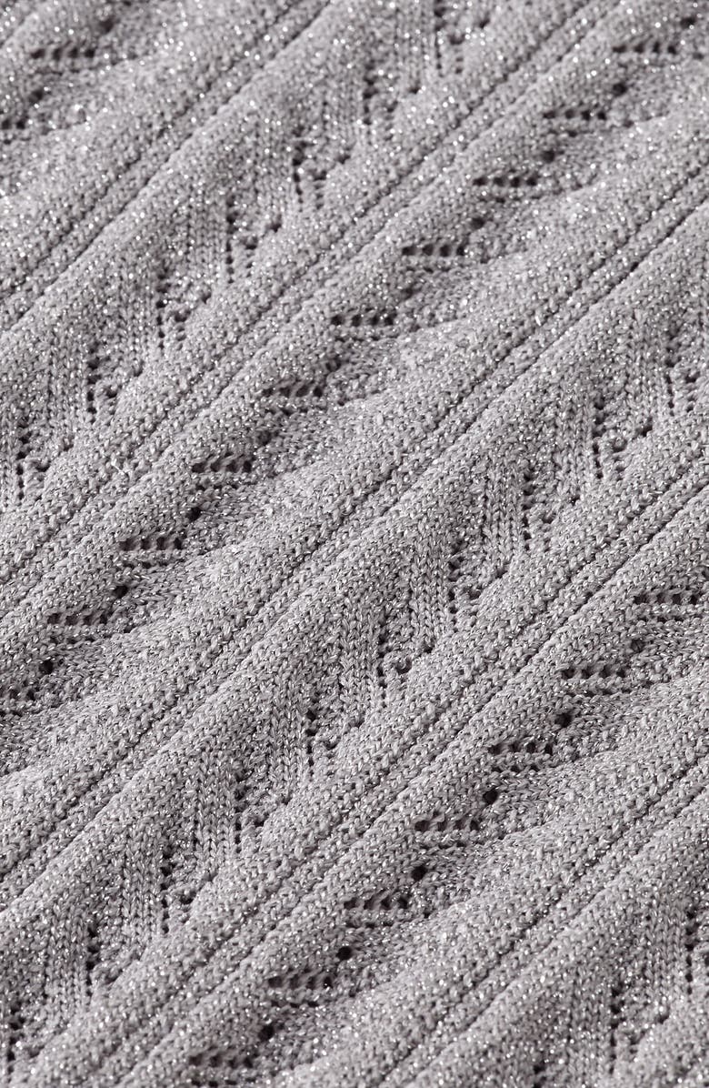 Scotch & Soda Metallic Pointelle Sleeveless Turtleneck Sweater, Alternate, color, Silver