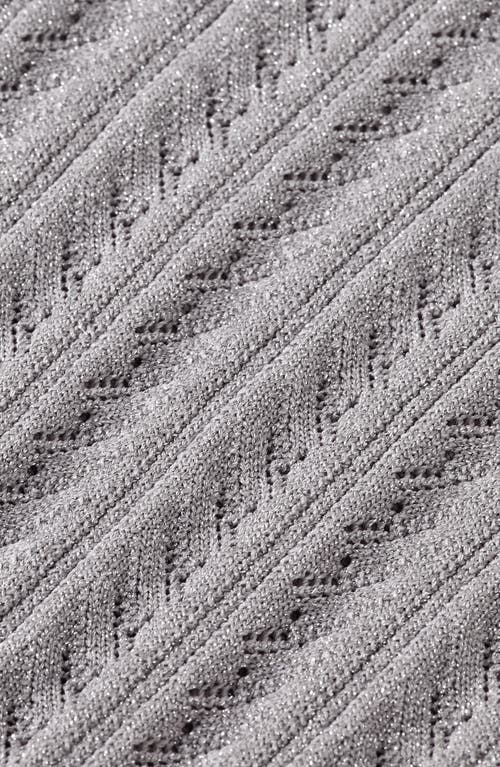 Scotch & Soda Metallic Pointelle Sleeveless Turtleneck Sweater In Gray