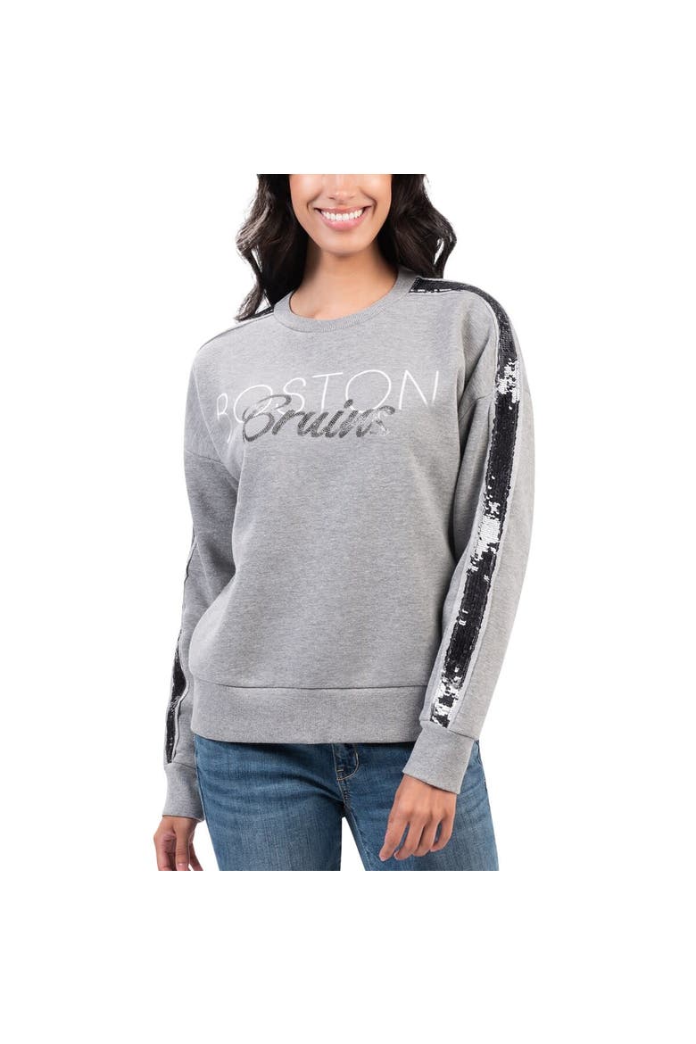 Women's G-III 4Her by Carl Banks Gray Boston Bruins Penalty Box Pullover Sweatshirt, Alternate, color, Gray