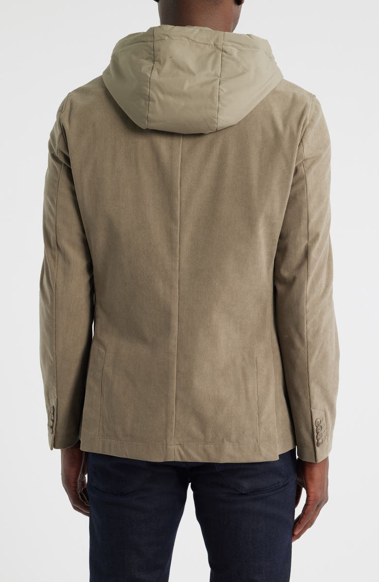 BOSS Hanry Slim Fit Corduroy Sport Coat with Removable Hoodie Bib, Alternate, color, Open Brown