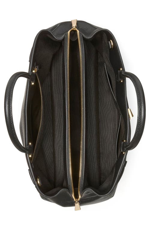 Kate Spade New York Large Deco Pebble Leather Satchel In Black