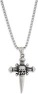 Ed Hardy Men's Skull & Crossbones Pendant Necklace