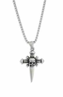 Ed Hardy Men's Skull & Crossbones Pendant Necklace