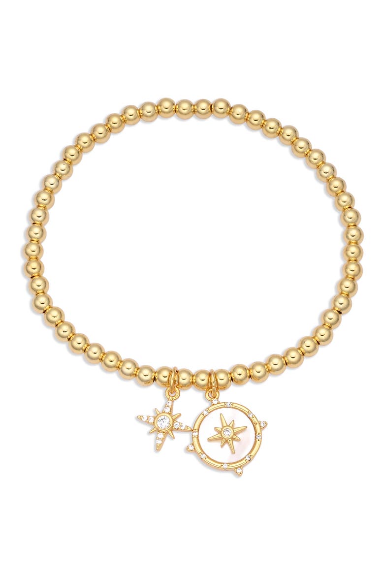 Set of 3 Charm Stretch Bracelets, Alternate, color, GOLD
