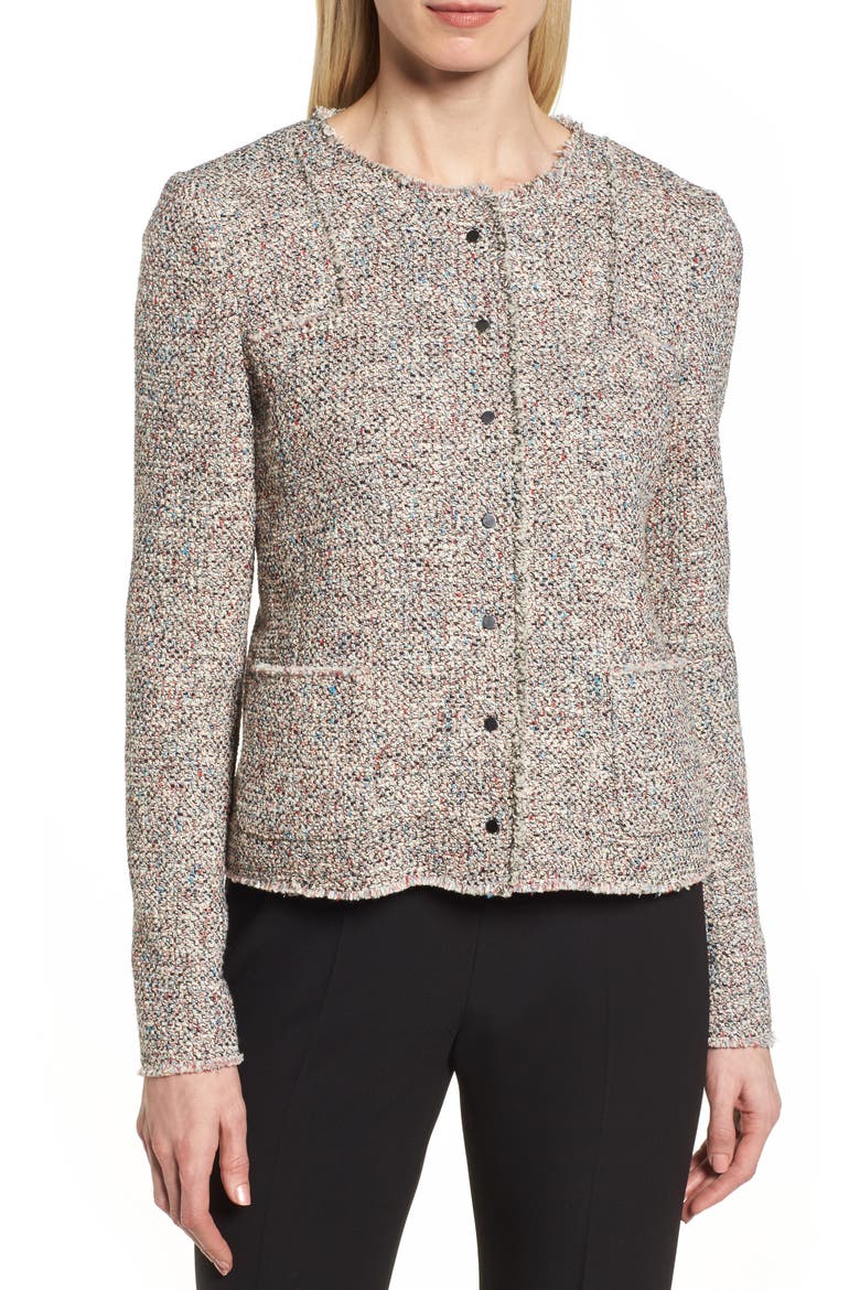 Koralie Tweed Jacket, Alternate, color, BLUE SKY FANTASY