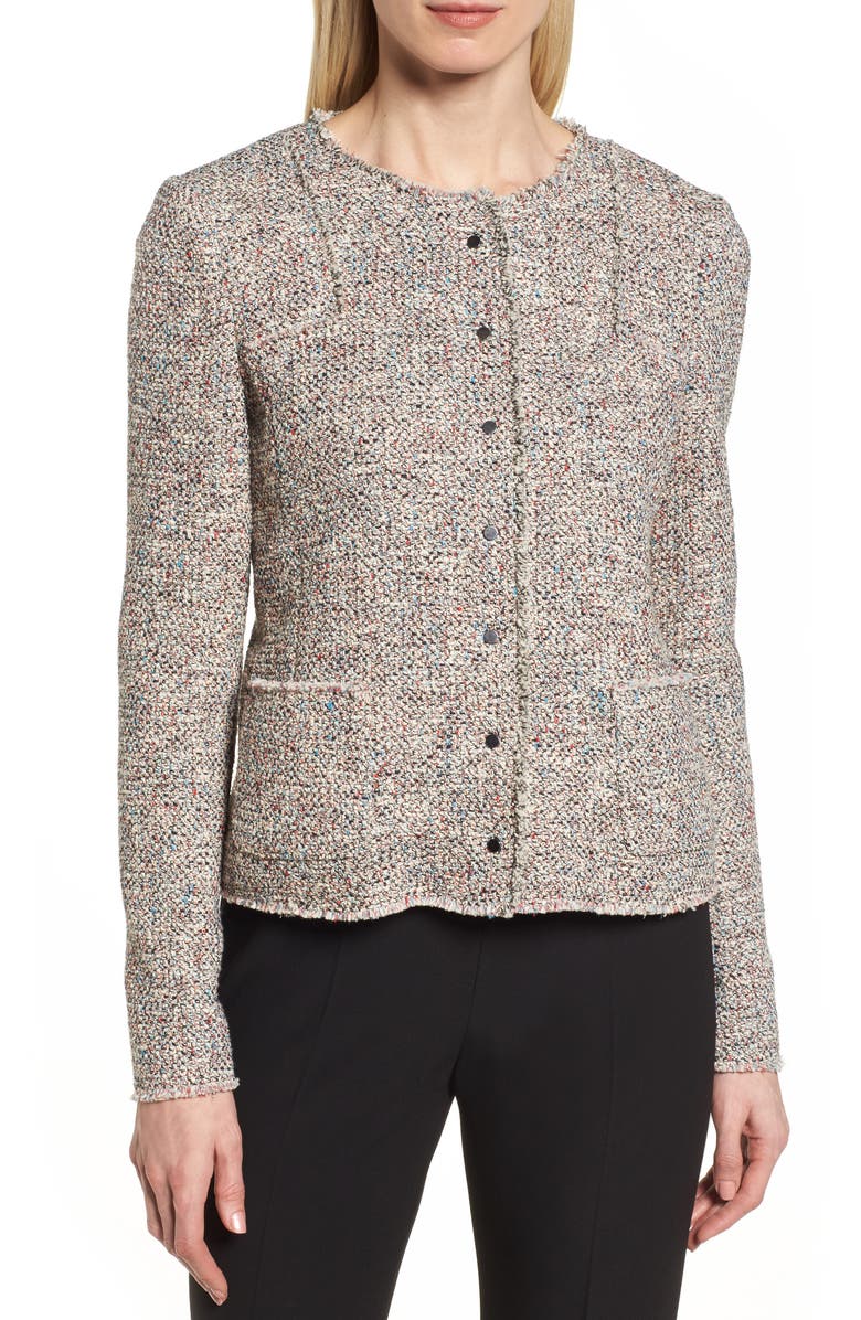 BOSS Koralie Tweed Jacket, Alternate, color, 