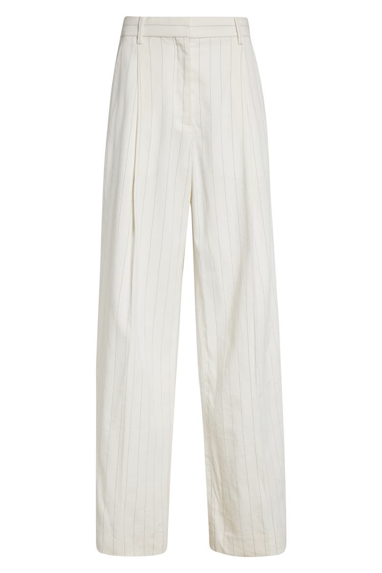 Winston Linen Blend Pinstripe Pants, Alternate, color, PEARL/ BROWN