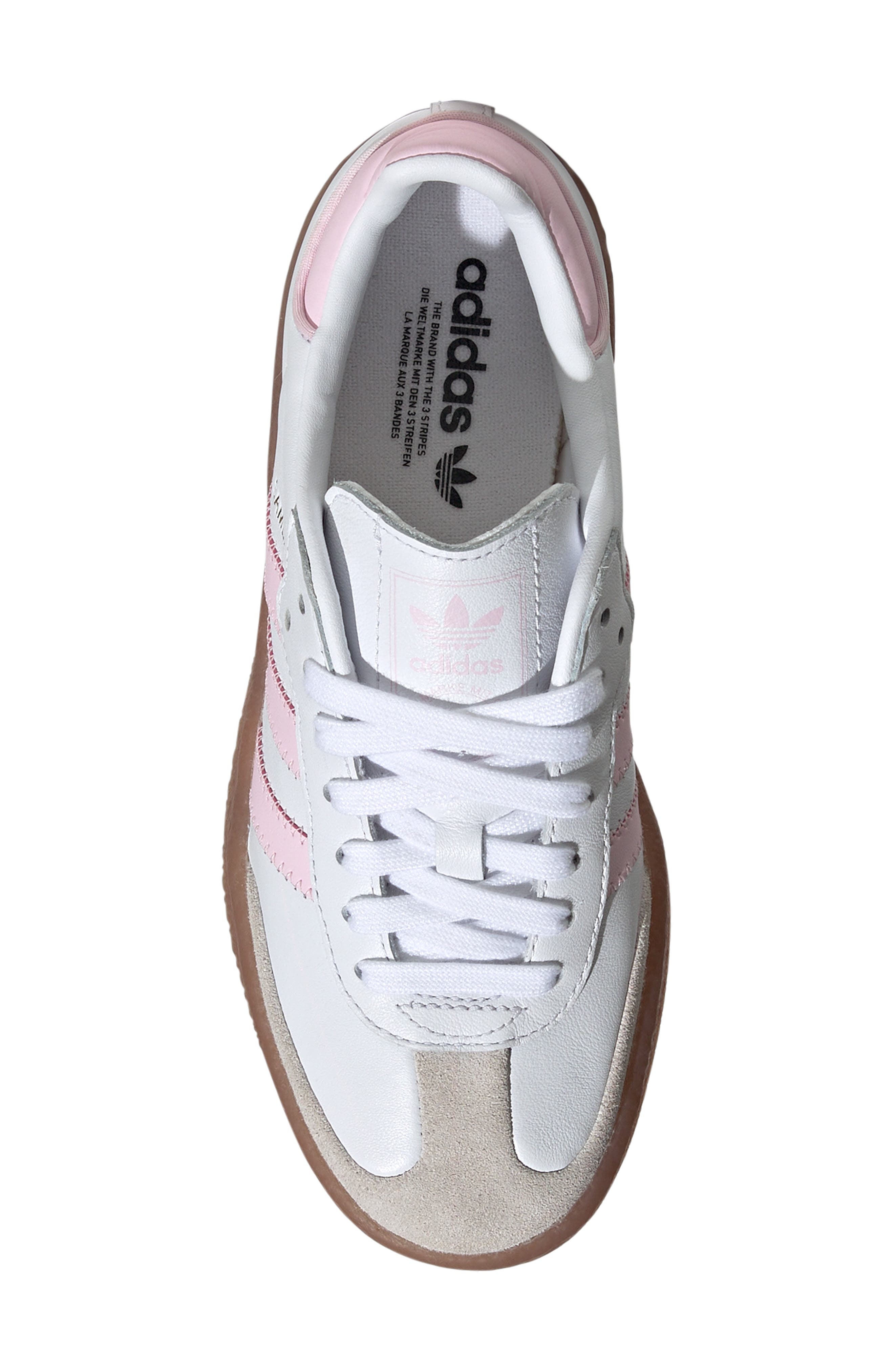 adidas Kids' Sambae Sneaker, Alternate, color, White/ Clear Pink/ Gold