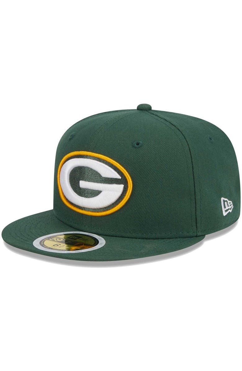 New Era Youth New Era Green Green Bay Packers Main 59FIFTY Fitted Hat, Main, color, Green