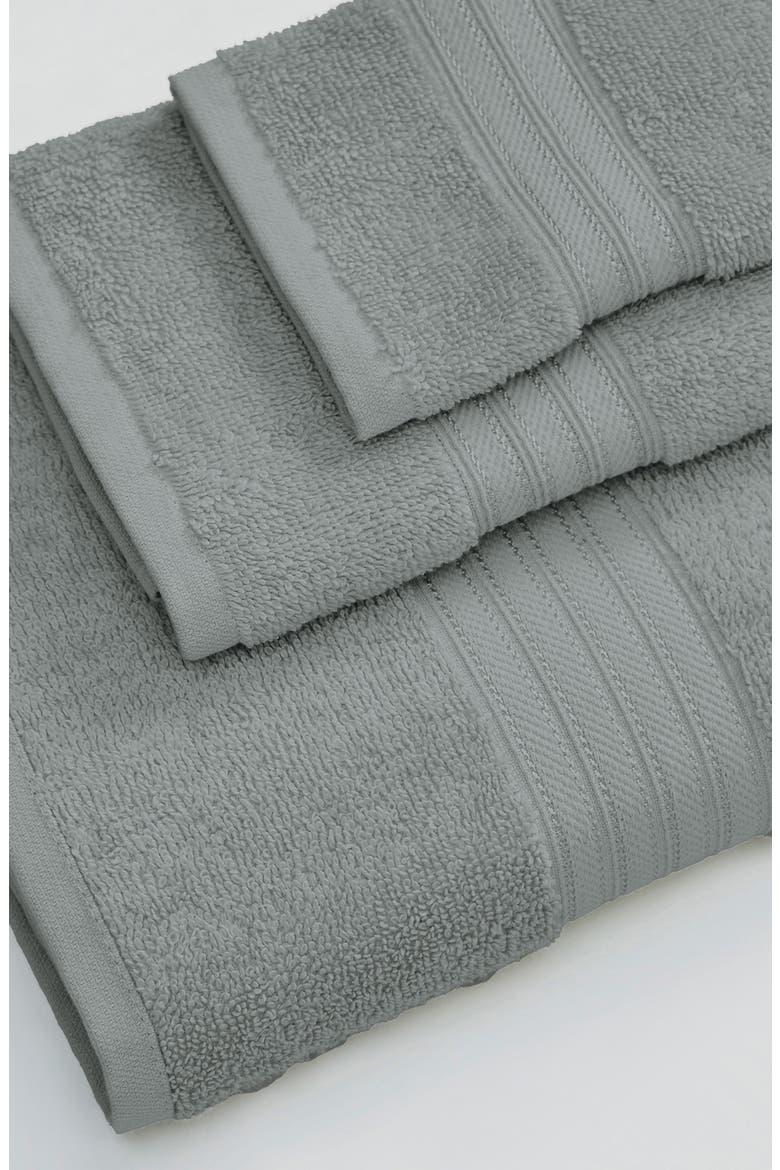 Quick-Dry Cotton 6-Pack Hand Towel Set, Alternate, color, STEEL BLUE