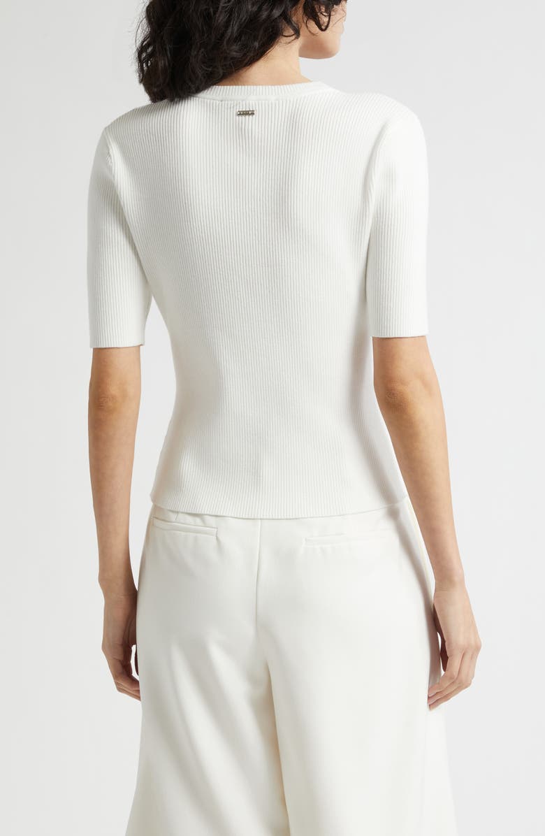 Toccin Charity Button Front Short Sleeve Knit Top, Alternate, color, 