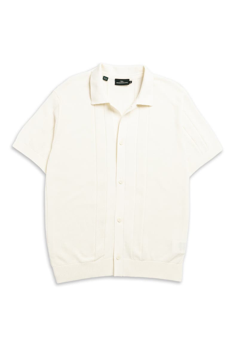 Cobb River Short Sleeve Knit Button-Up Shirt, Alternate, color, COCONUT