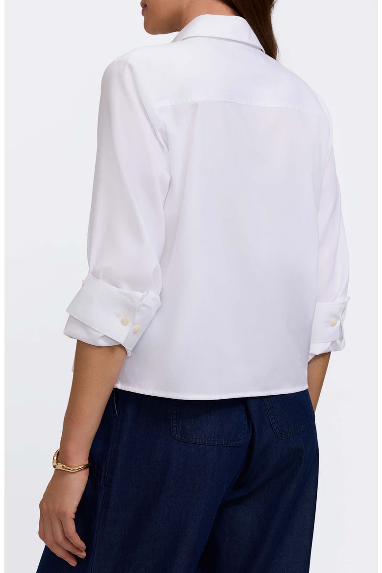 Jodie Cotton Blend Button-Up Shirt, Alternate, color, WHITE