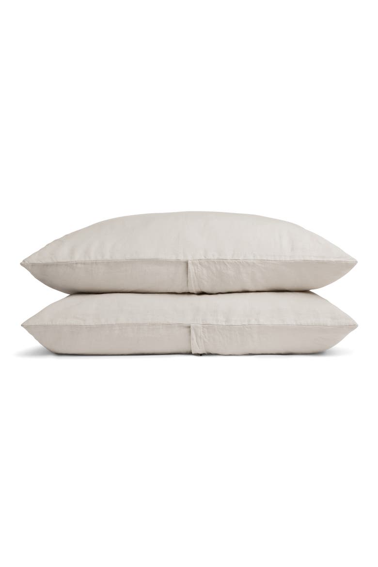 Set of 2 Linen Pillowcases, Main, color, BONE
