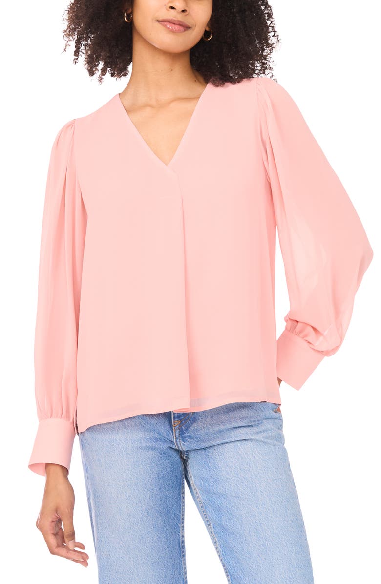 Vince Camuto Pleated Top, Main, color, Sepia Rose