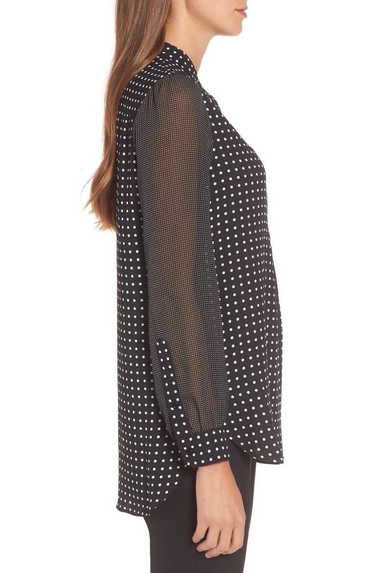 Mixed Dot Print Blouse, Alternate, color, BLACK/ WHITE