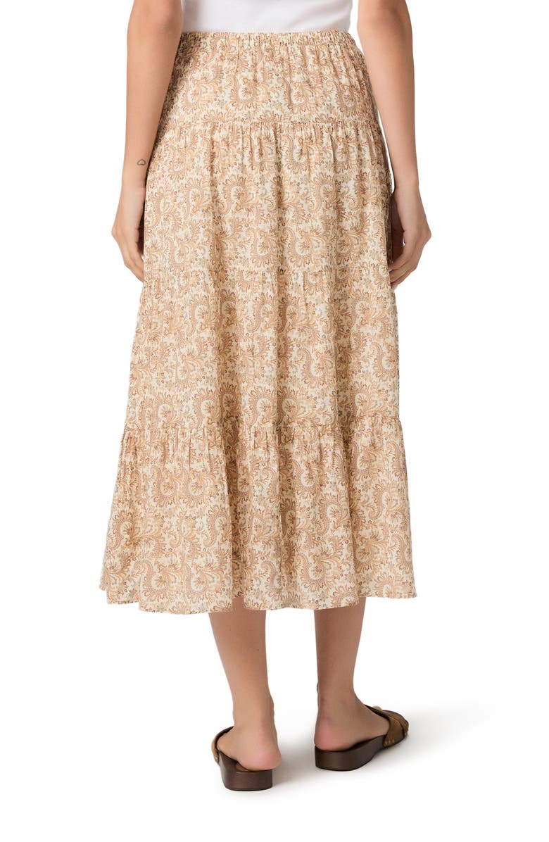 PAIGE Calabria Print Tiered Maxi Skirt, Alternate, color, Bone Multi