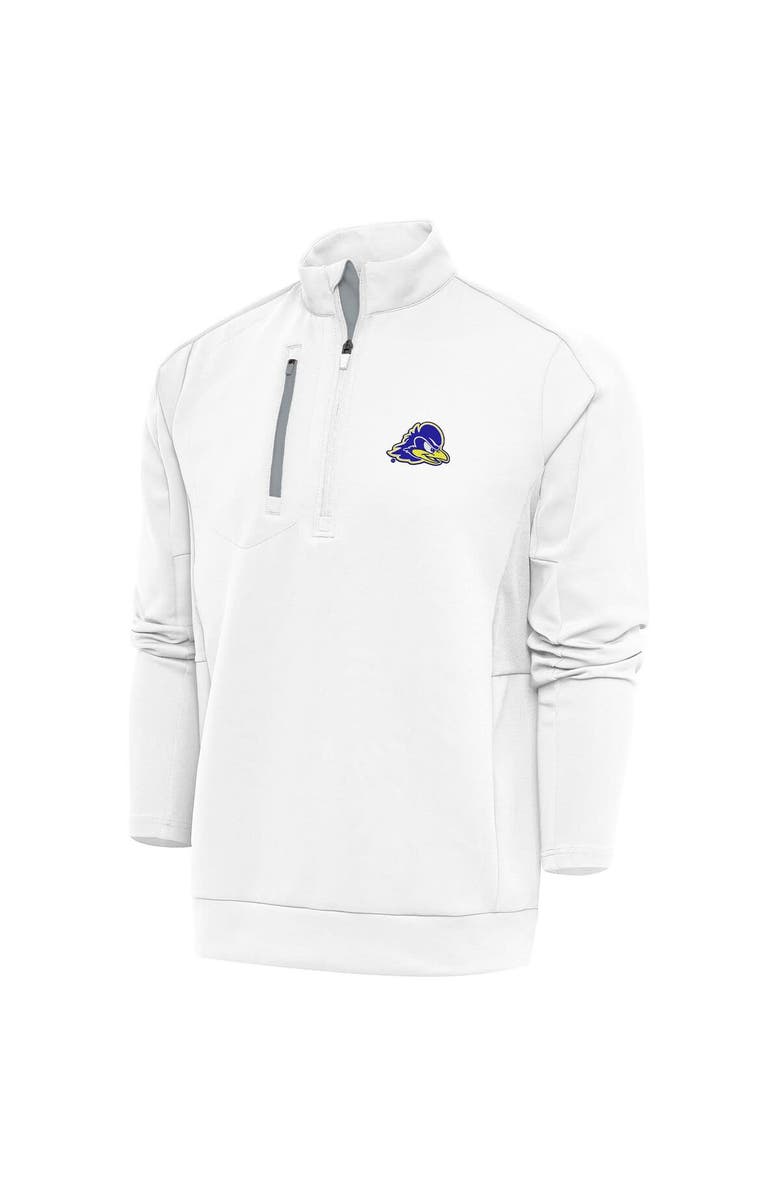ANTIGUA Men's Antigua White Delaware Fightin' Blue Hens Generation Quarter-Zip Pullover Top, Main, color, White
