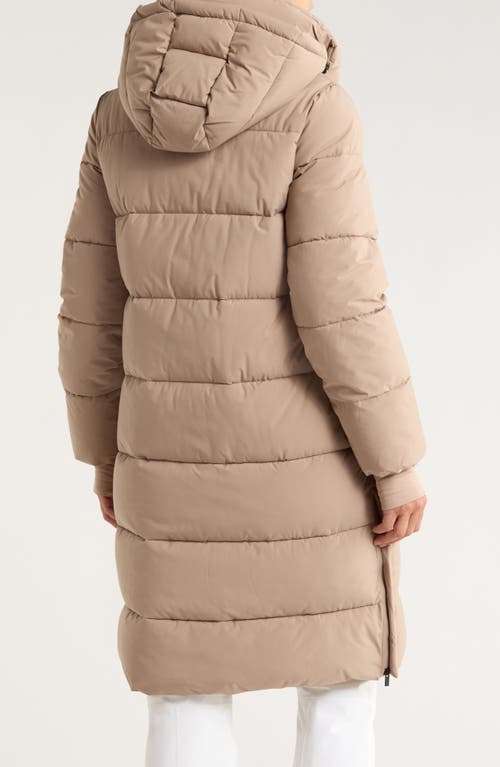 Bcbgeneration Pillow 3/4 Hooded Longline Puffer Coat In Multi
