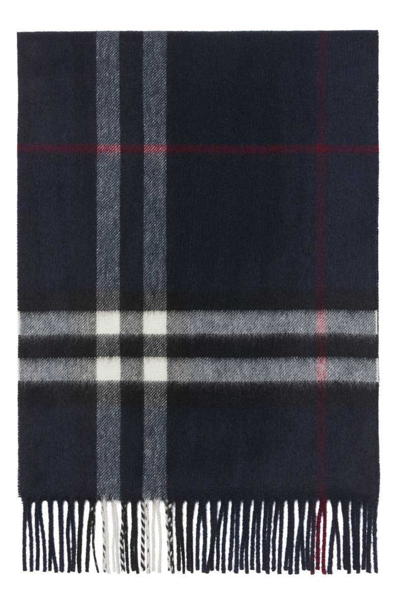 Burberry Giant Check Cashmere Scarf, Alternate, color, Ink