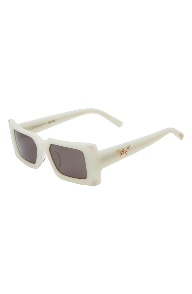 MCM 52mm Rectangular Sunglasses, Alternate, color, White / Smoke