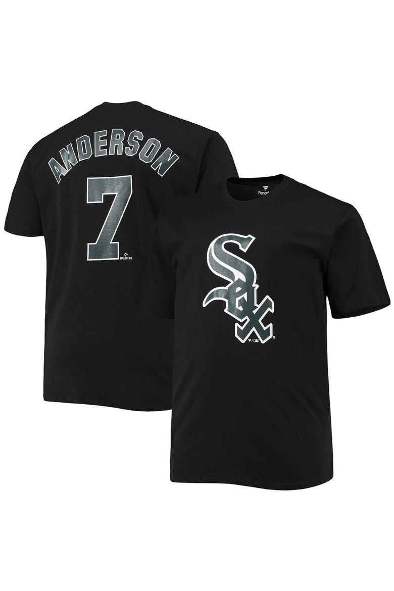 Men's Fanatics Branded Tim Anderson Black Chicago White Sox Big & Tall Logo T-Shirt, Main, color, Black