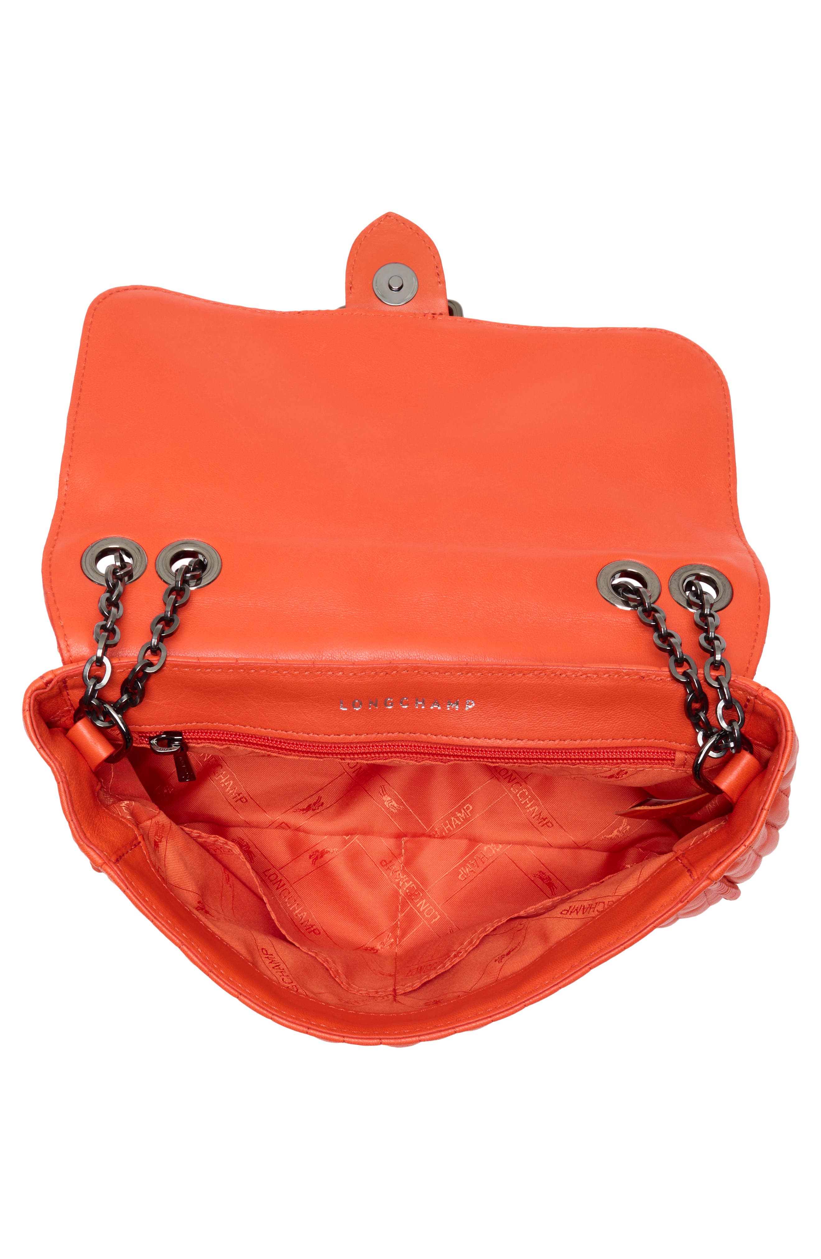 Longchamp Amazone Small Quilted Leather Crossbody Bag, Alternate, color, Poppy