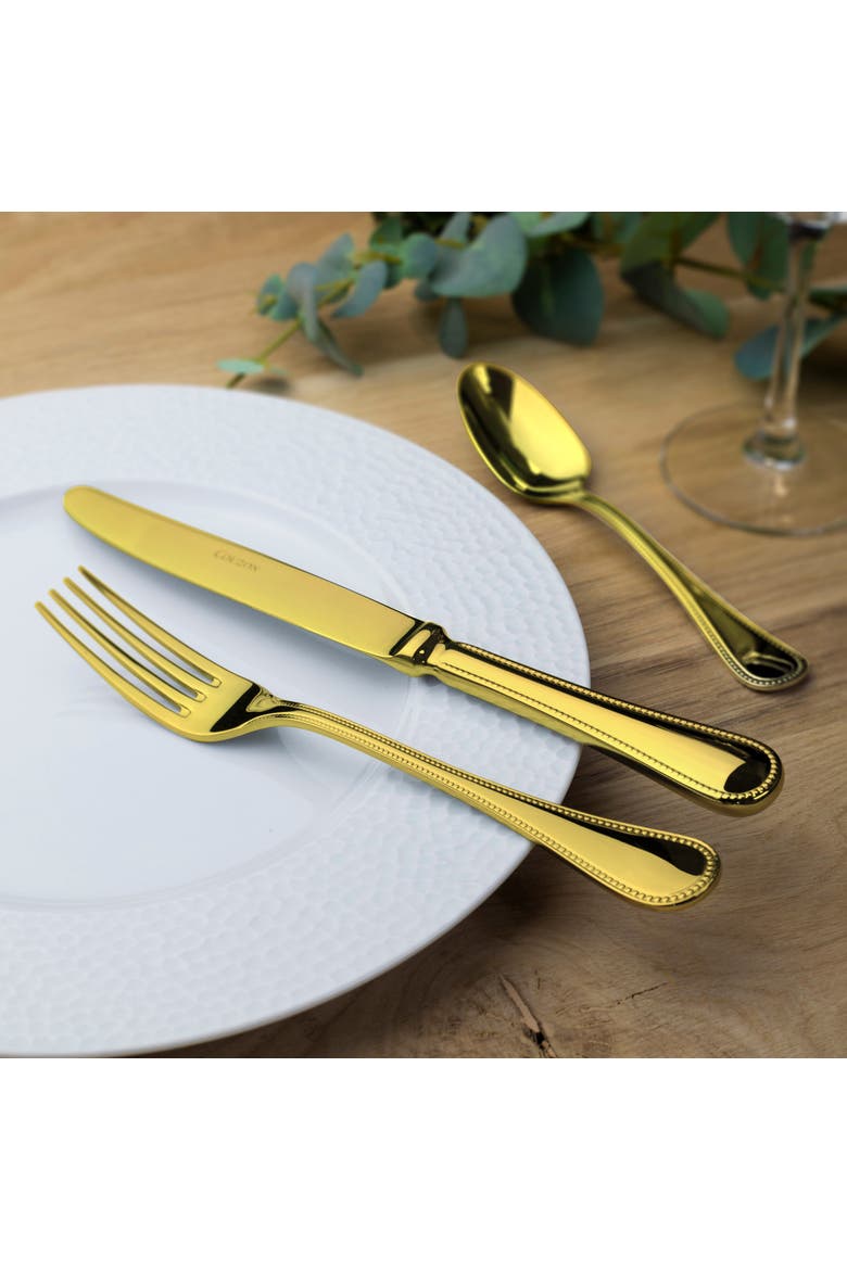 Le Perle Pvd Gold 5 Piece Place Setting, Alternate, color, GOLD